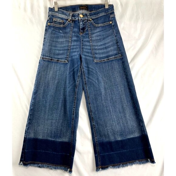 Ashley Graham X Marina Rinaldi Idioma Contrast Raw Hem Jeans Womens Size 6 - Picture 3 of 14